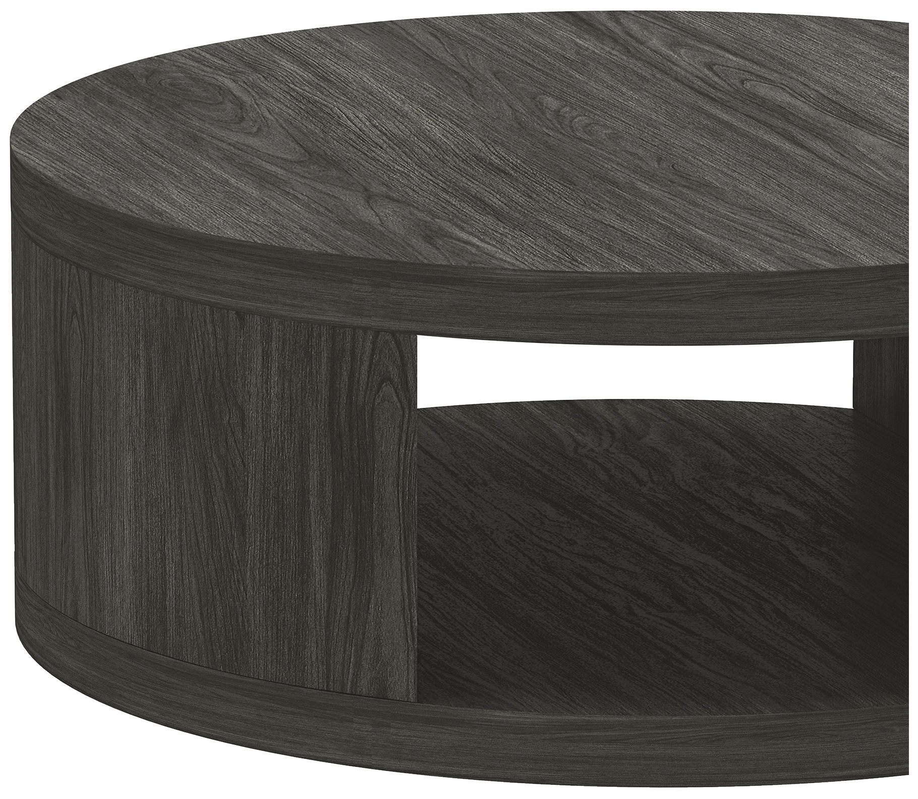 Image 6 Alure Contemporary 36" Round Coffee Table in Charcoal more views