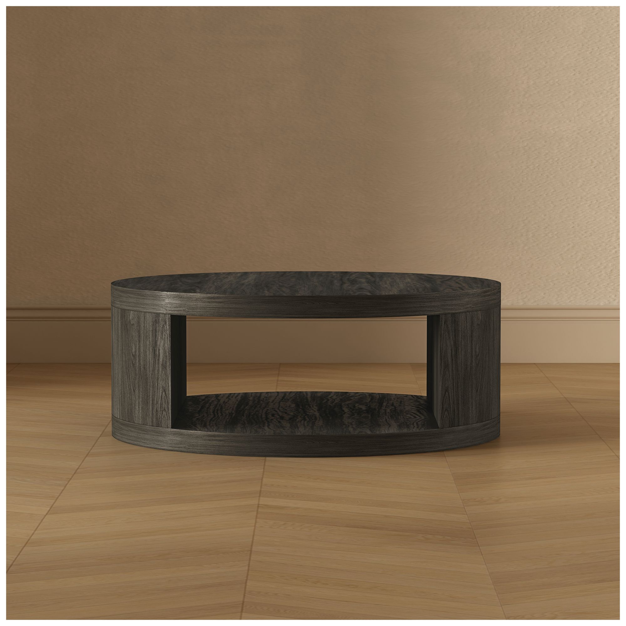 Alure Contemporary 36" Round Coffee Table in Charcoal