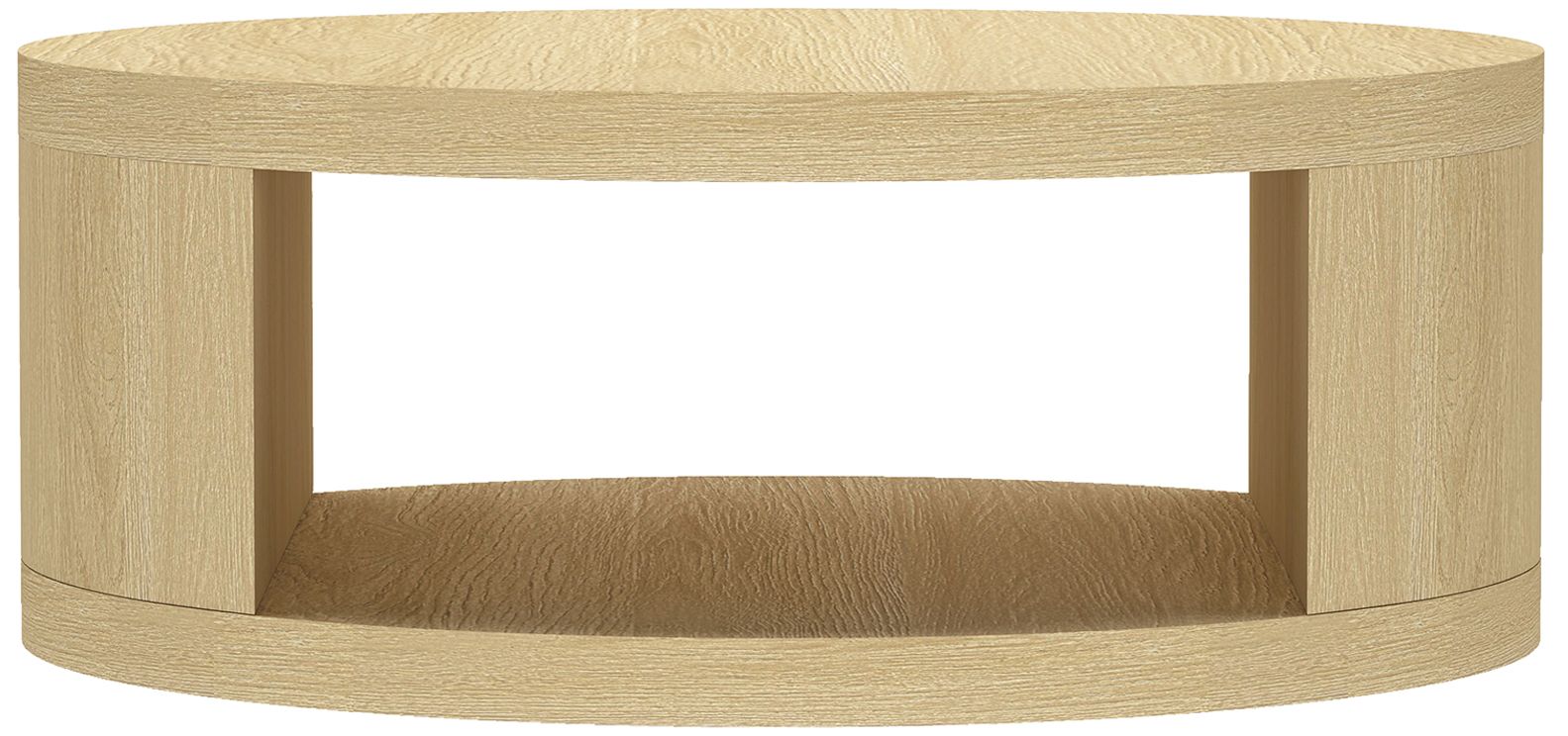 Image 3 Alure Contemporary 36" Round Coffee Table in Natural Oak more views
