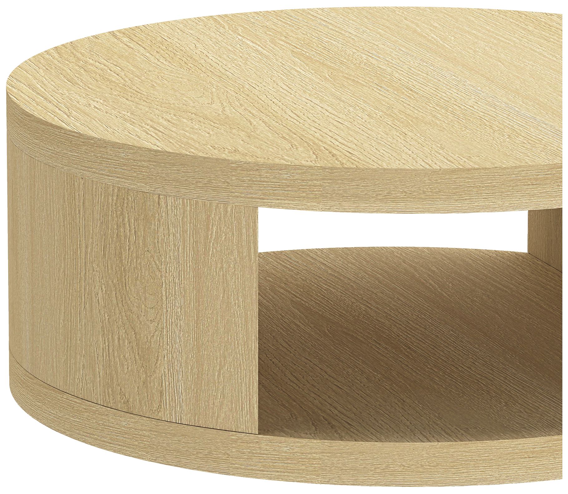 Image 6 Alure Contemporary 36" Round Coffee Table in Natural Oak more views