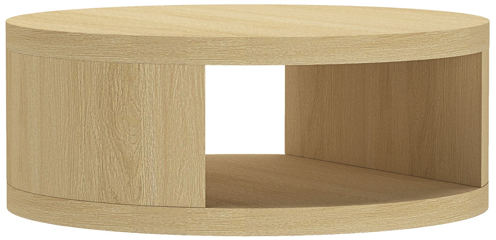 Image 7 Alure Contemporary 36" Round Coffee Table in Natural Oak more views