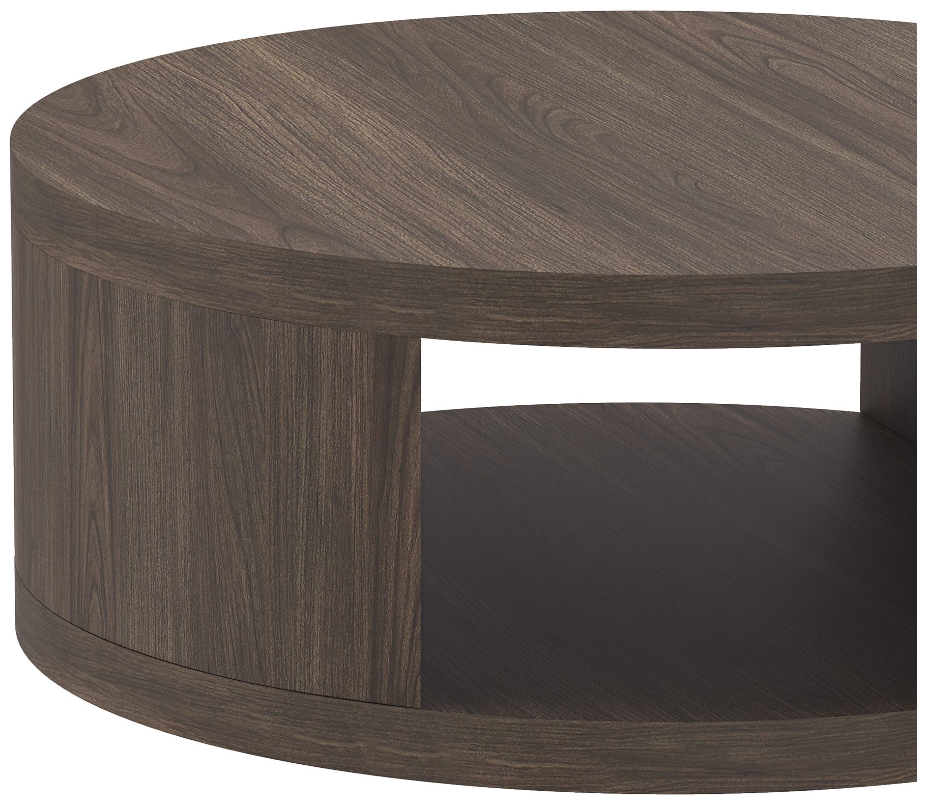 Image 6 Alure Contemporary 36" Round Coffee Table in Walnut more views