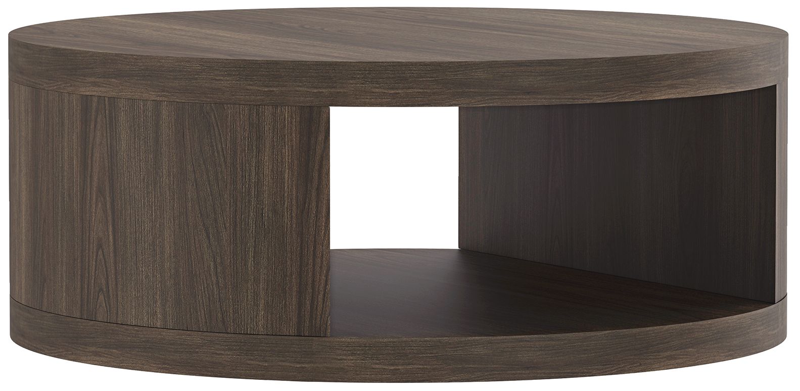 Image 7 Alure Contemporary 36" Round Coffee Table in Walnut more views