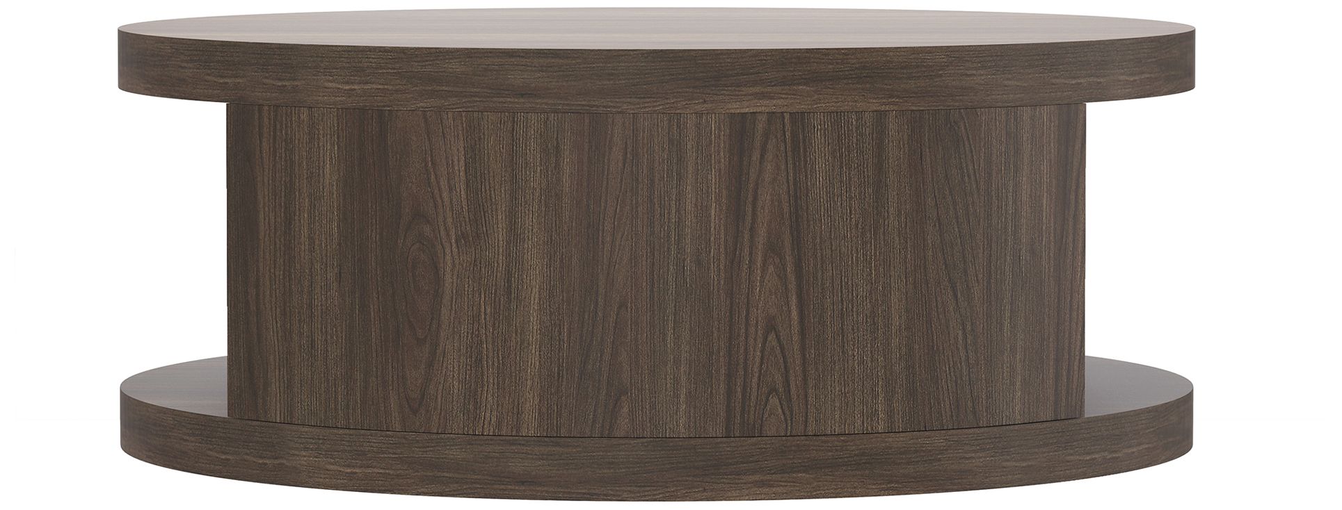 Alure Contemporary 36" Round Coffee Table in Walnut