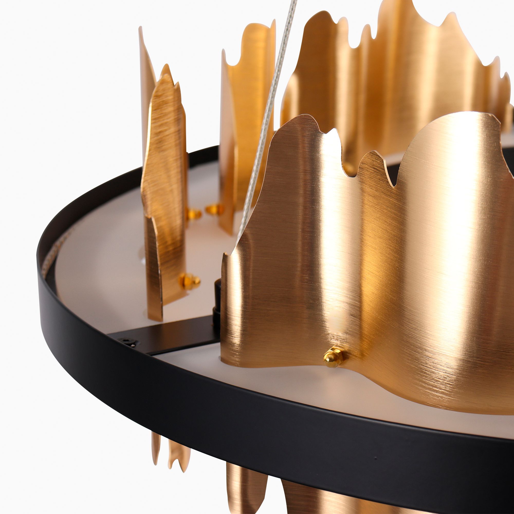 Image 3 Alutal 1-Light Gold Black LED Chandelier more views