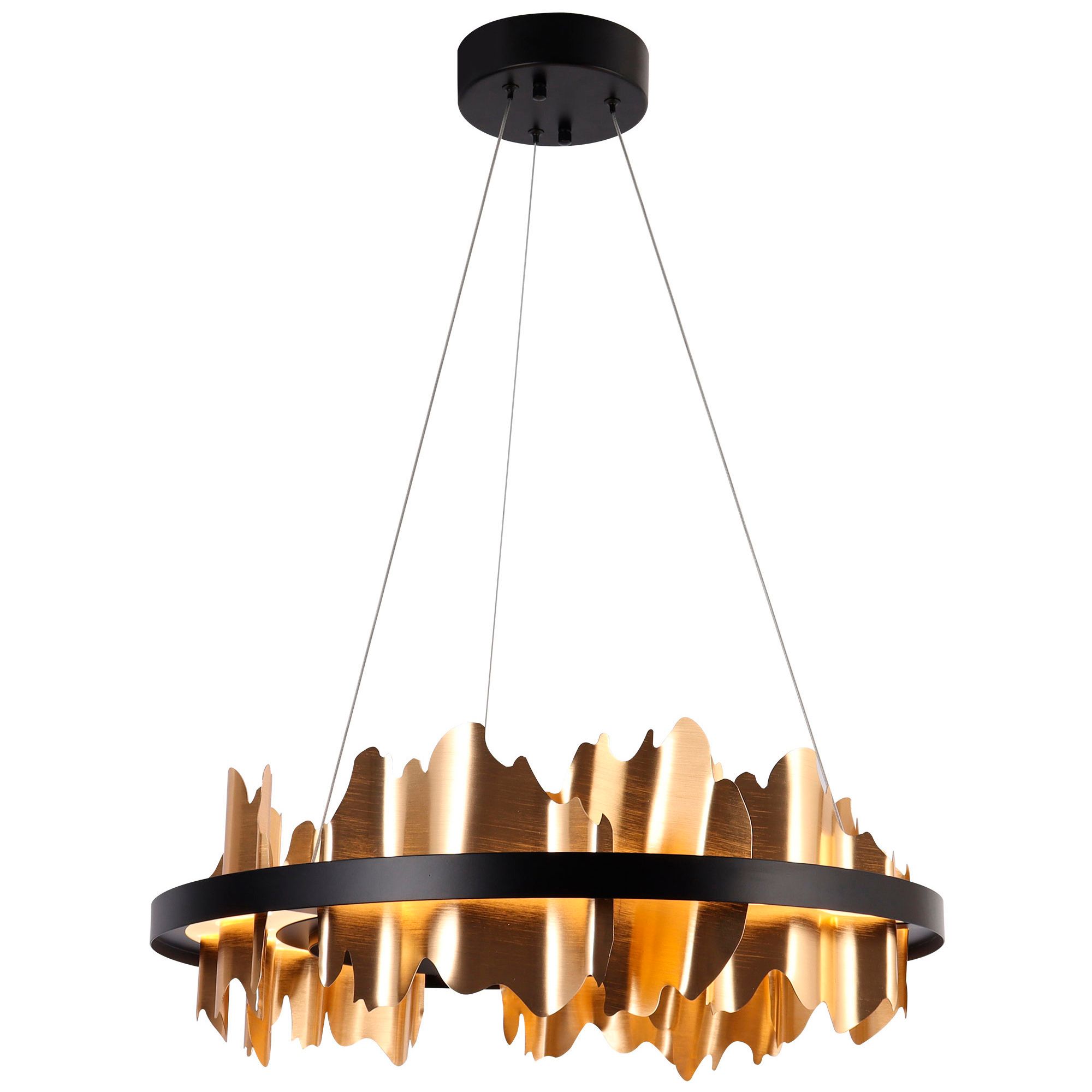 Image 4 Alutal 1-Light Gold Black LED Chandelier more views