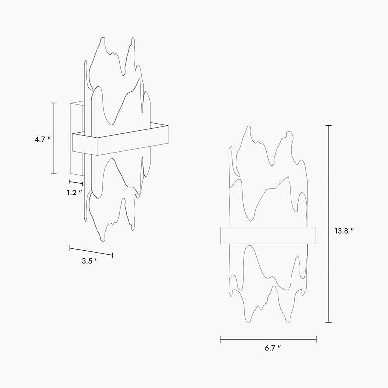 Image 2 Alutal 1-Light Gold Black LED Wall Sconces more views