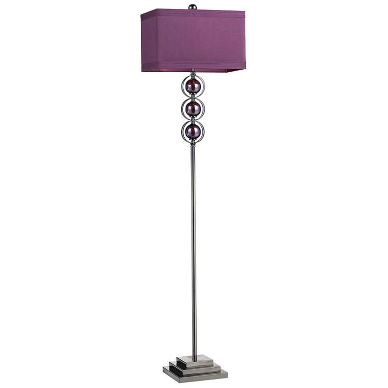 Image 1 Alva Purple and Black Nickel Floor Lamp