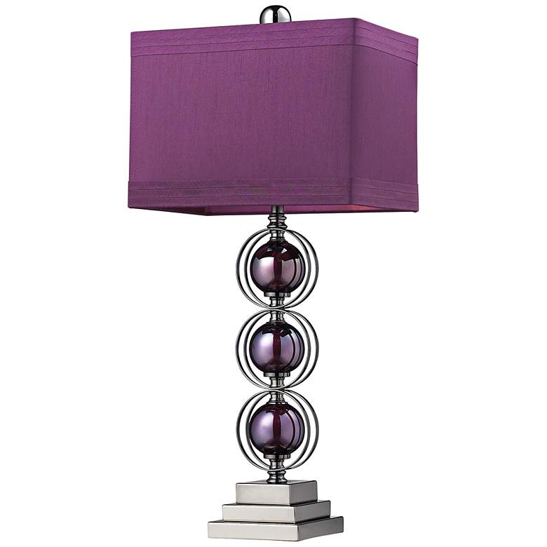 Image 1 Alva Purple Black Nickel Sphere Table Lamp