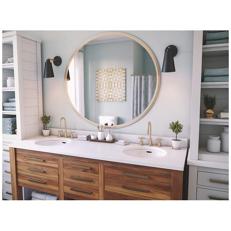 Image 2 Alvar 12" High Matte Black & Brass Wall Sconce more views