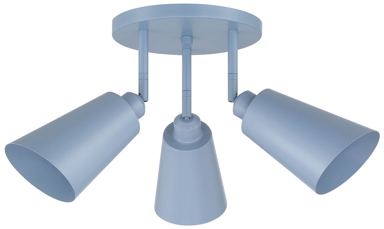 Alvar 3-Light Harbor Blue Semi Flush Mount