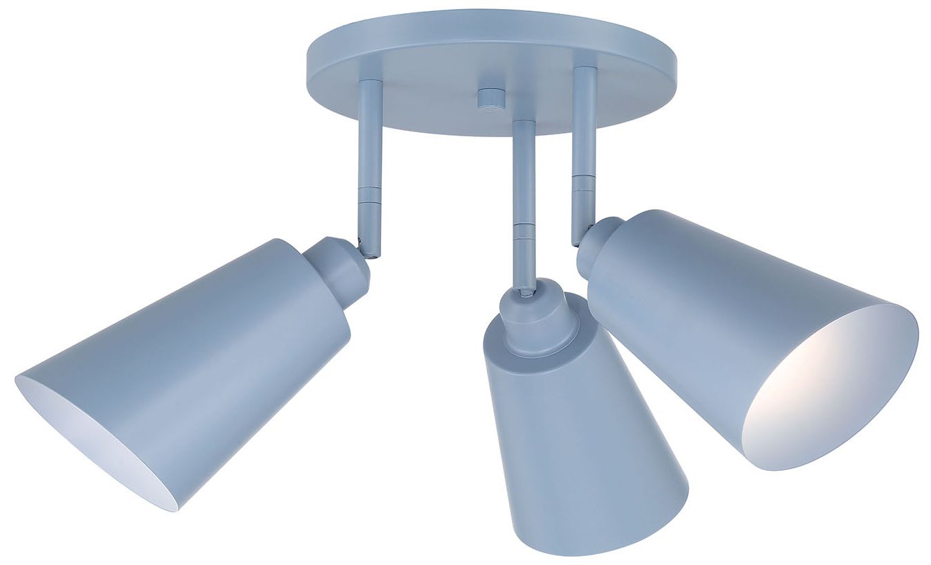 Image 2 Alvar 3-Light Harbor Blue Semi Flush Mount more views