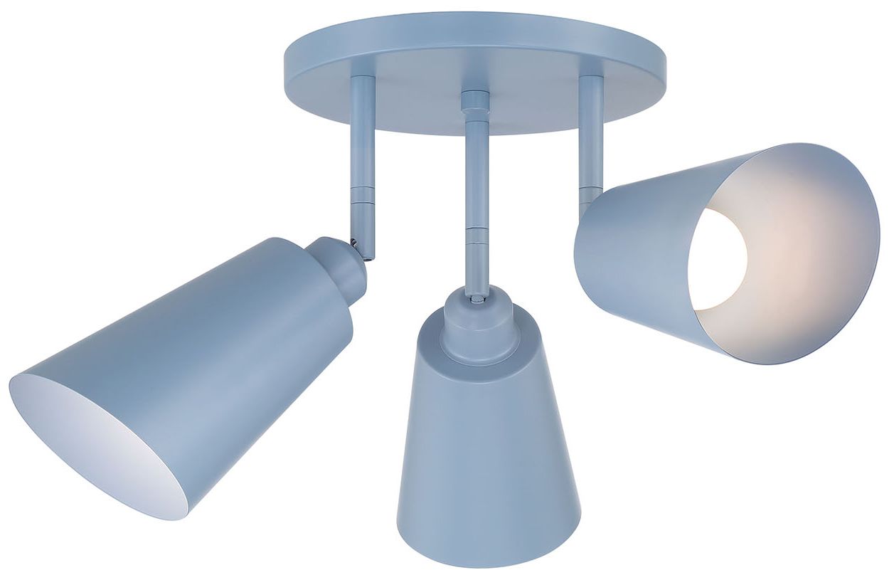 Image 3 Alvar 3-Light Harbor Blue Semi Flush Mount more views
