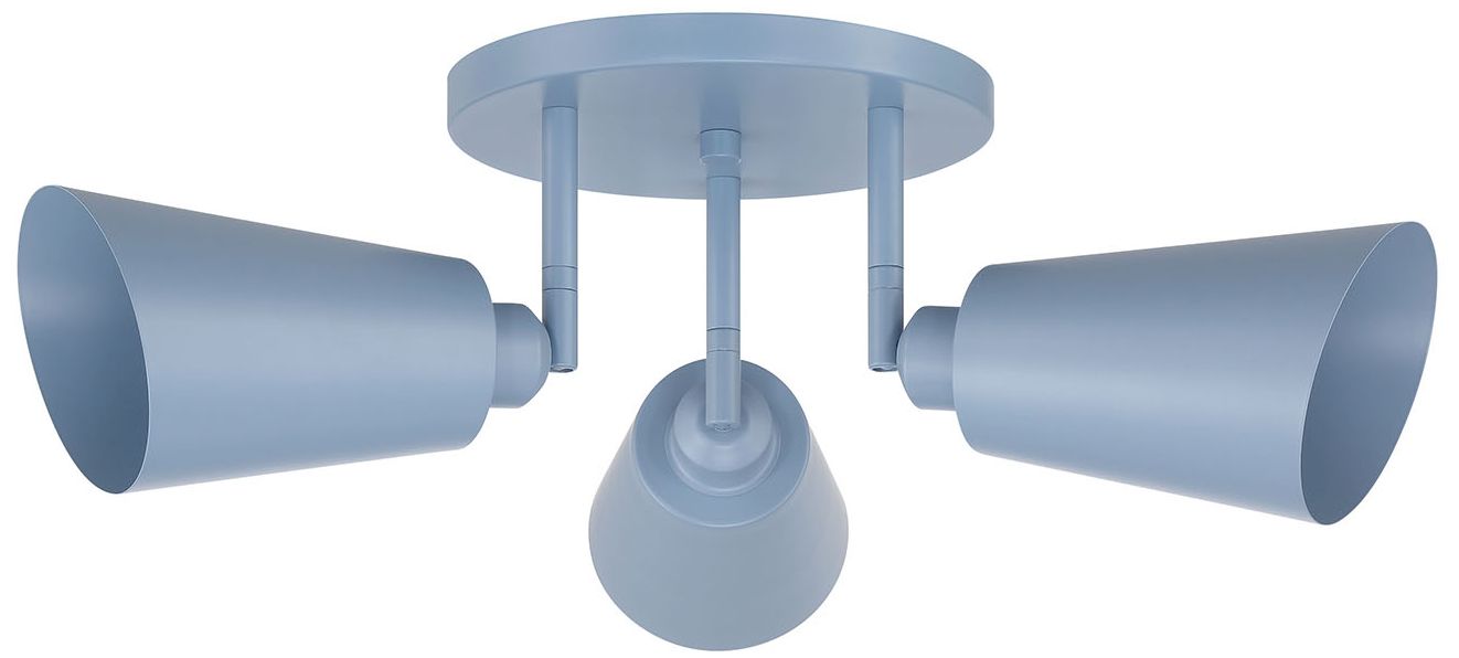 Image 4 Alvar 3-Light Harbor Blue Semi Flush Mount more views