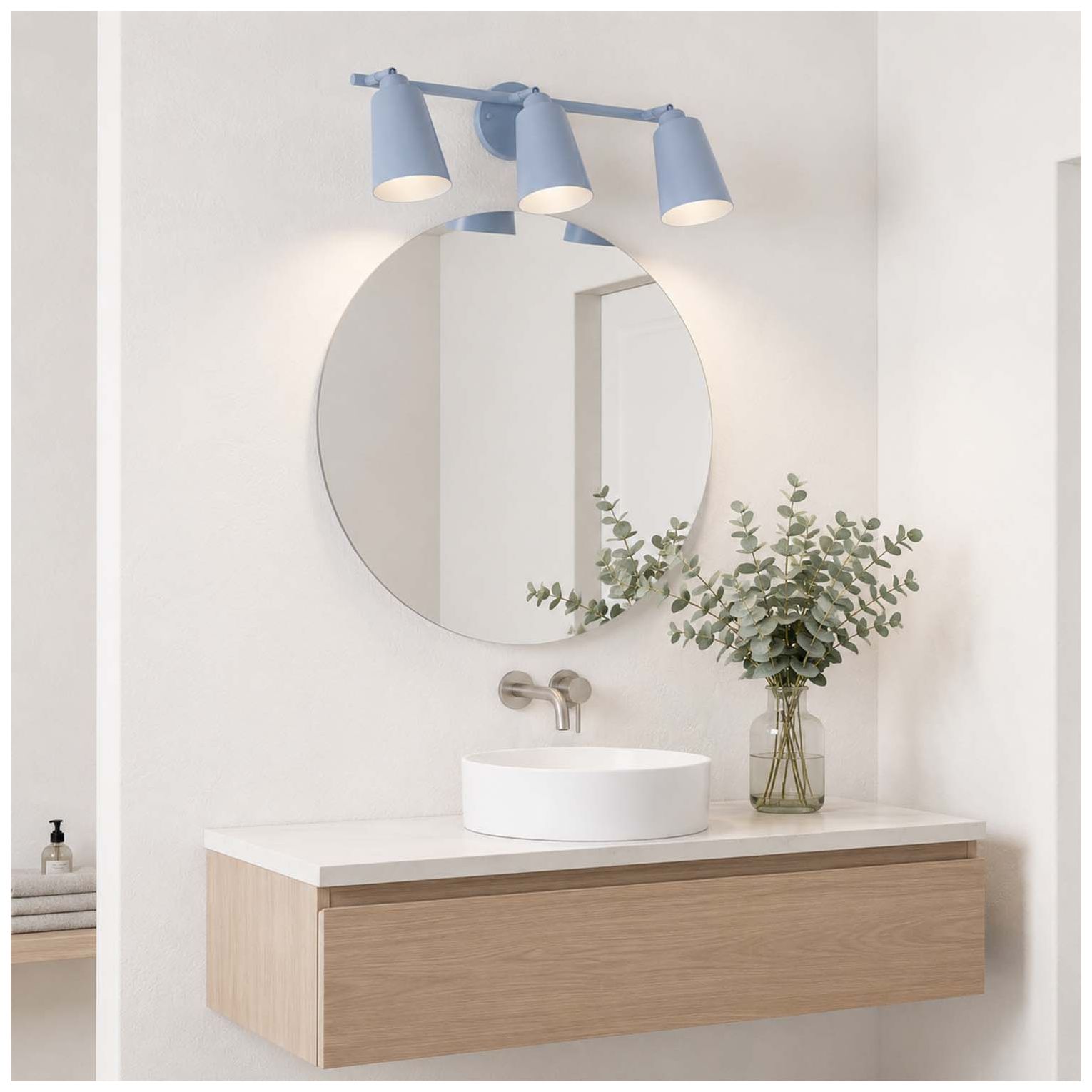 Image 7 Alvar 3-Light Harbor Blue Vanity Light more views