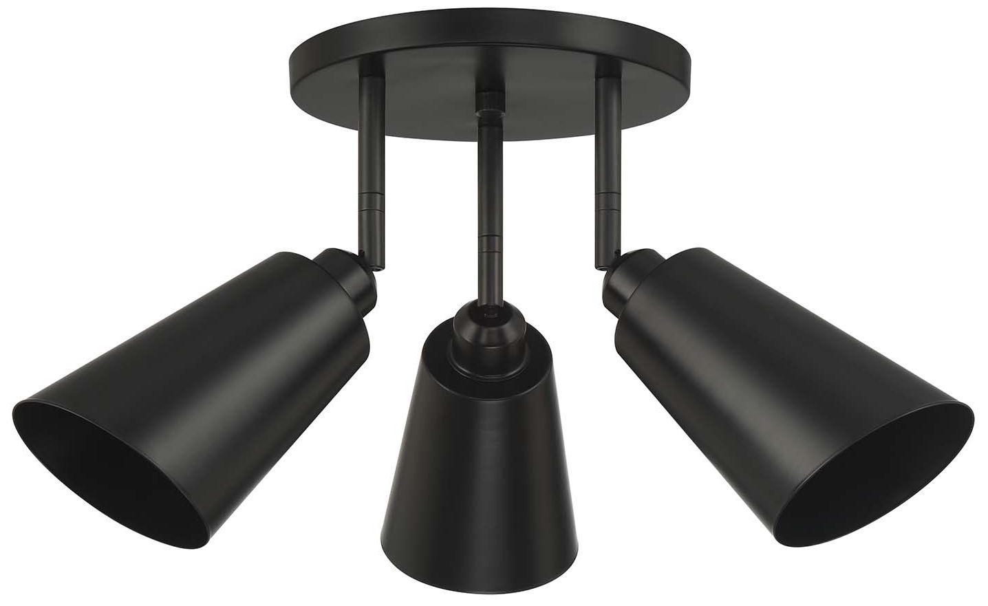 Alvar 3-Light Matte Black Semi Flush Mount