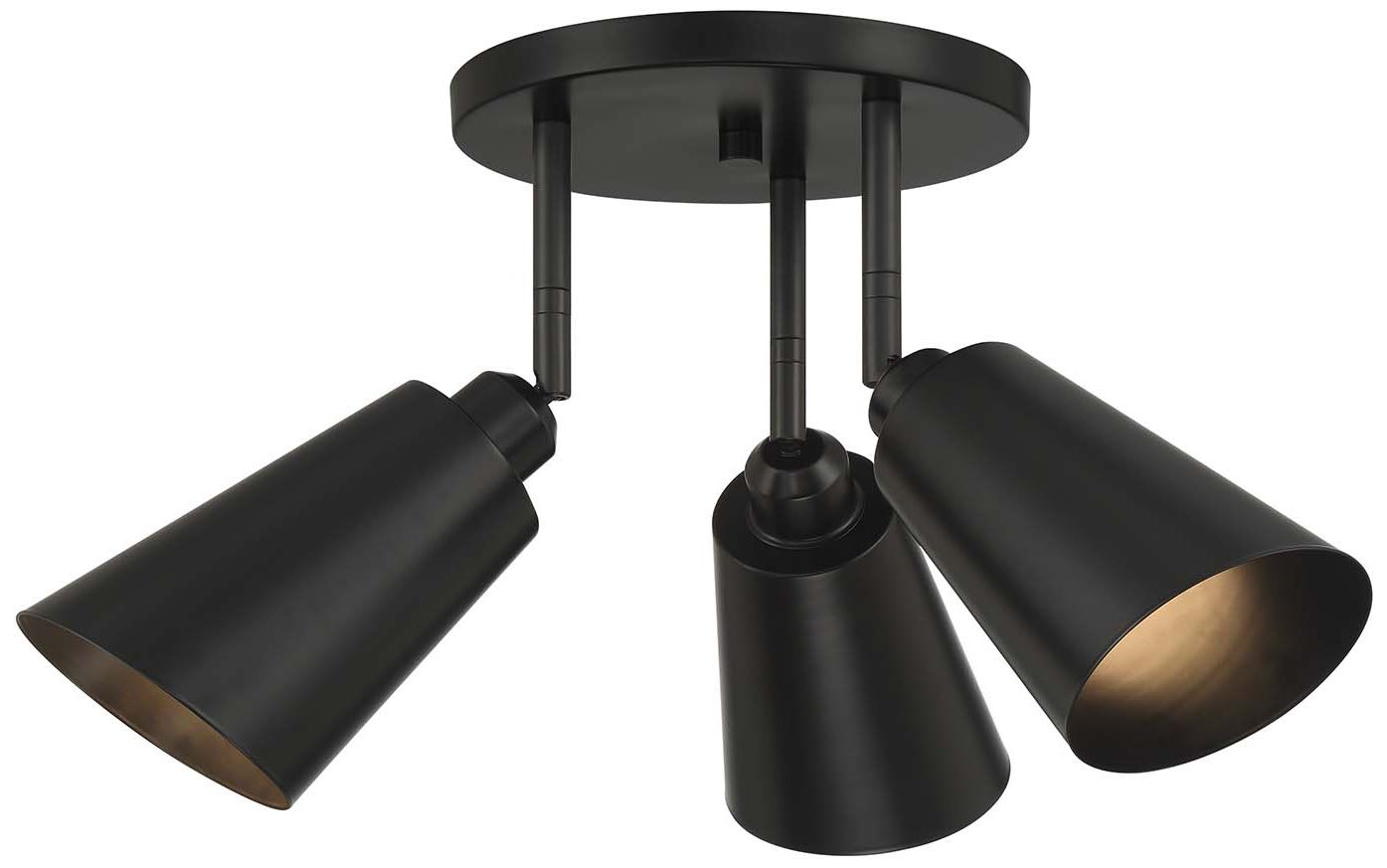 Image 2 Alvar 3-Light Matte Black Semi Flush Mount more views