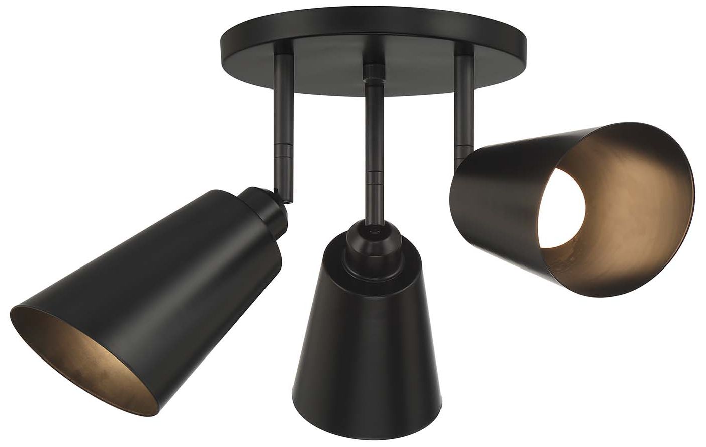 Image 3 Alvar 3-Light Matte Black Semi Flush Mount more views