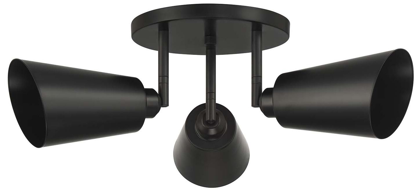 Image 4 Alvar 3-Light Matte Black Semi Flush Mount more views