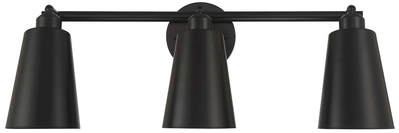 Alvar 3-Light Matte Black Vanity Light
