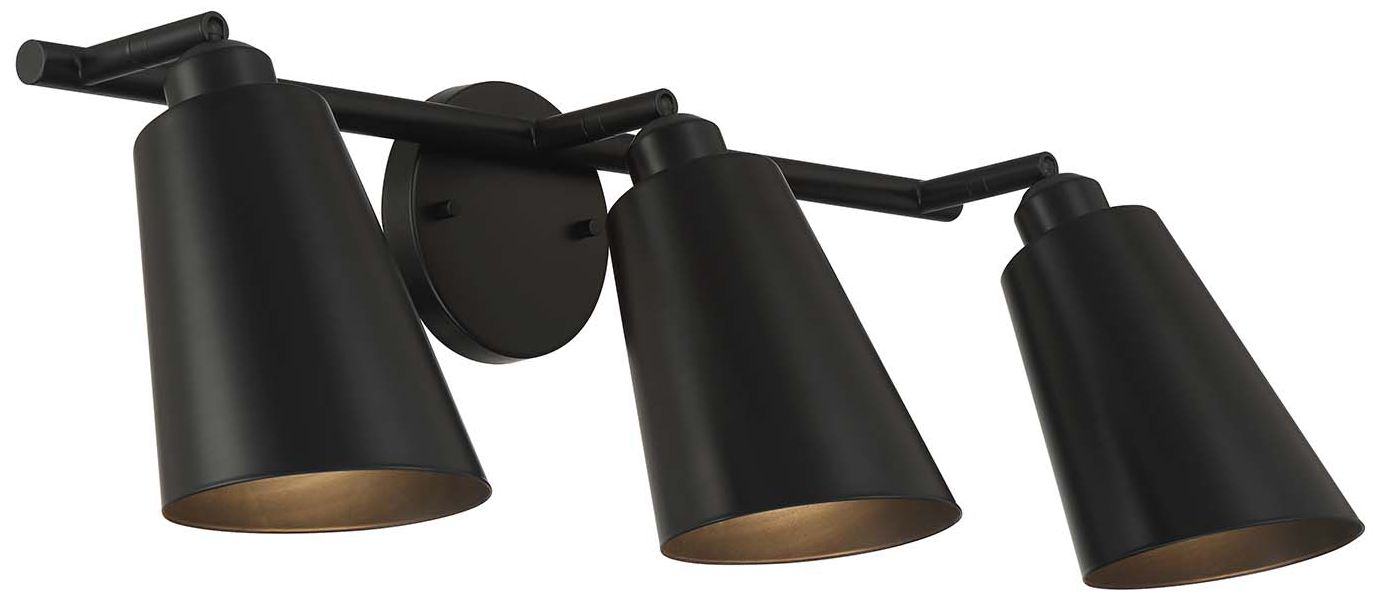Image 2 Alvar 3-Light Matte Black Vanity Light more views