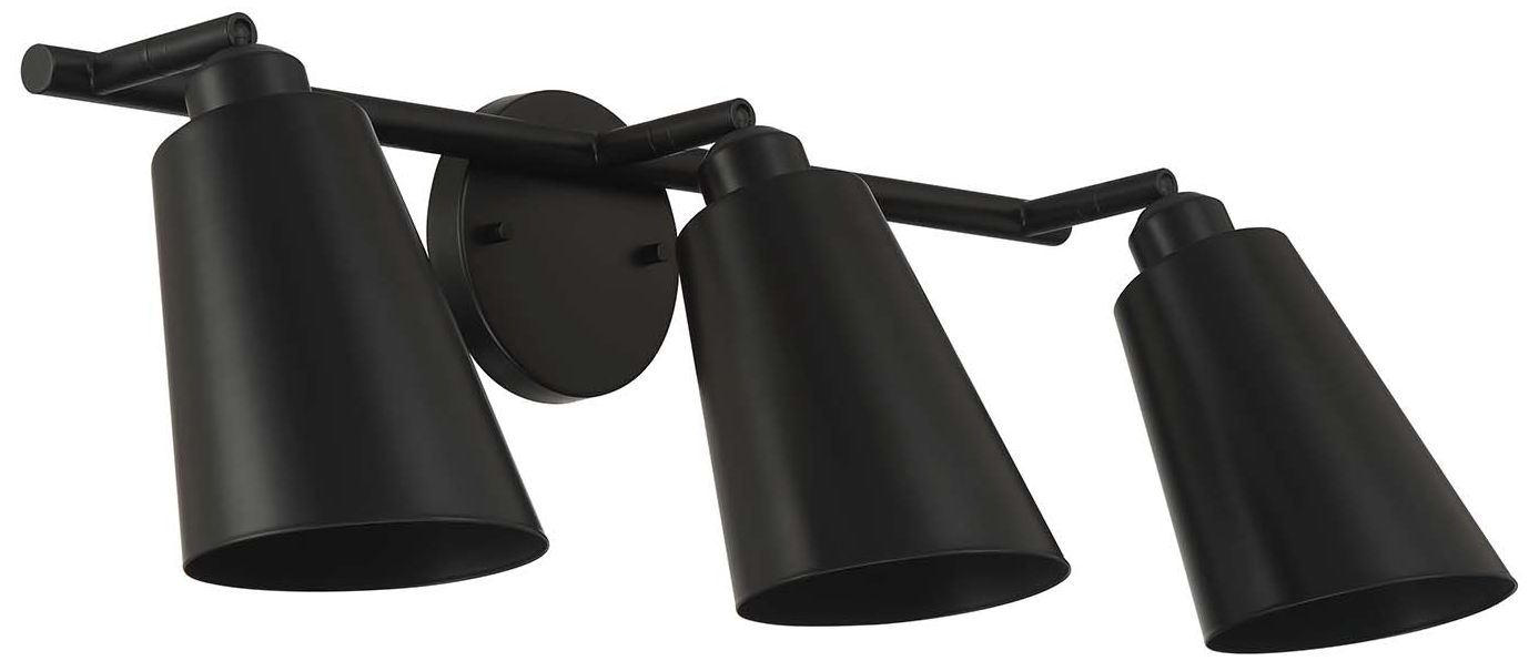 Image 3 Alvar 3-Light Matte Black Vanity Light more views