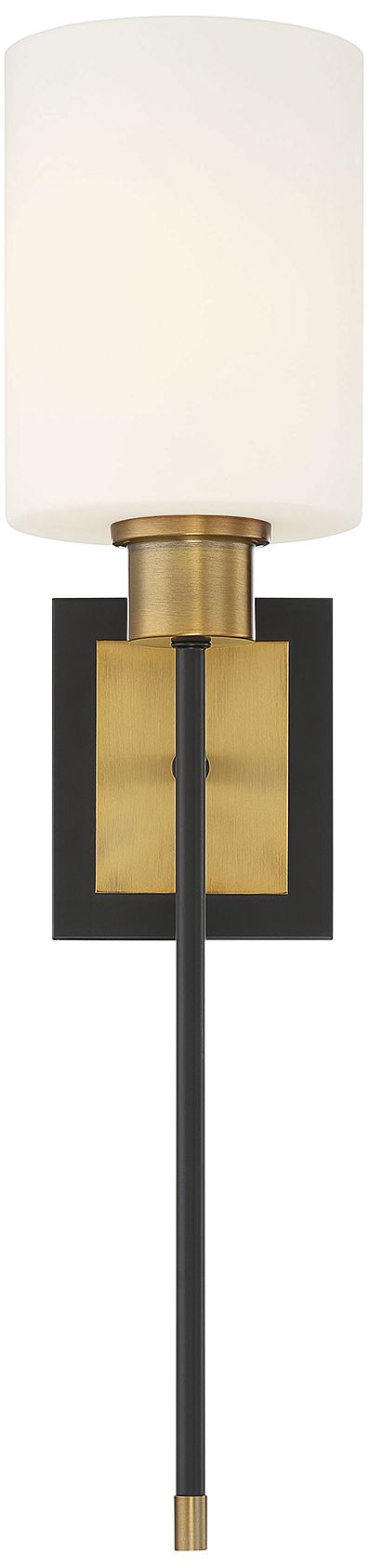 Image 3 Alvara 1-Light Wall Sconce in Matte Black with Warm Brass Accents more views