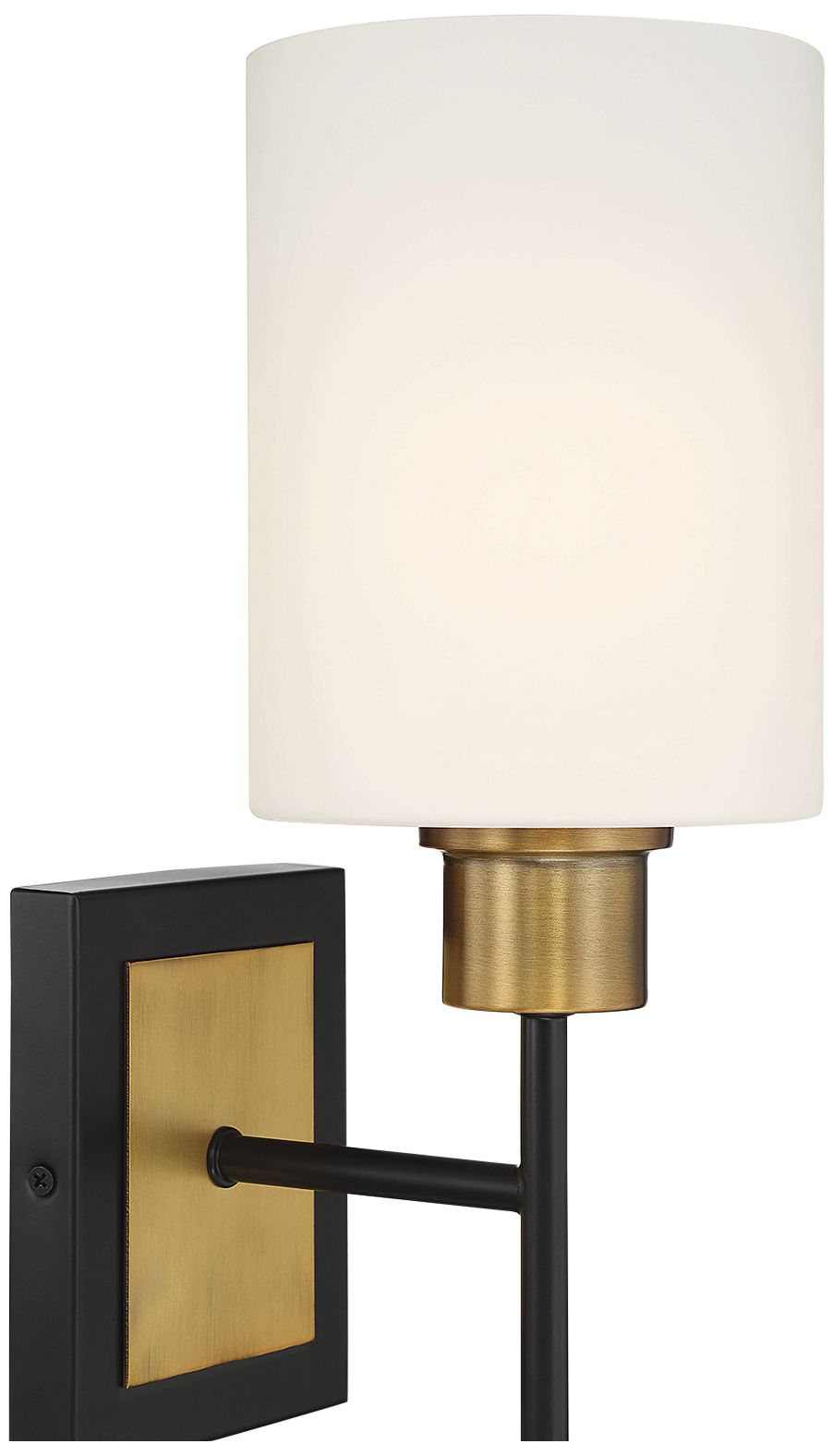 Image 6 Alvara 1-Light Wall Sconce in Matte Black with Warm Brass Accents more views