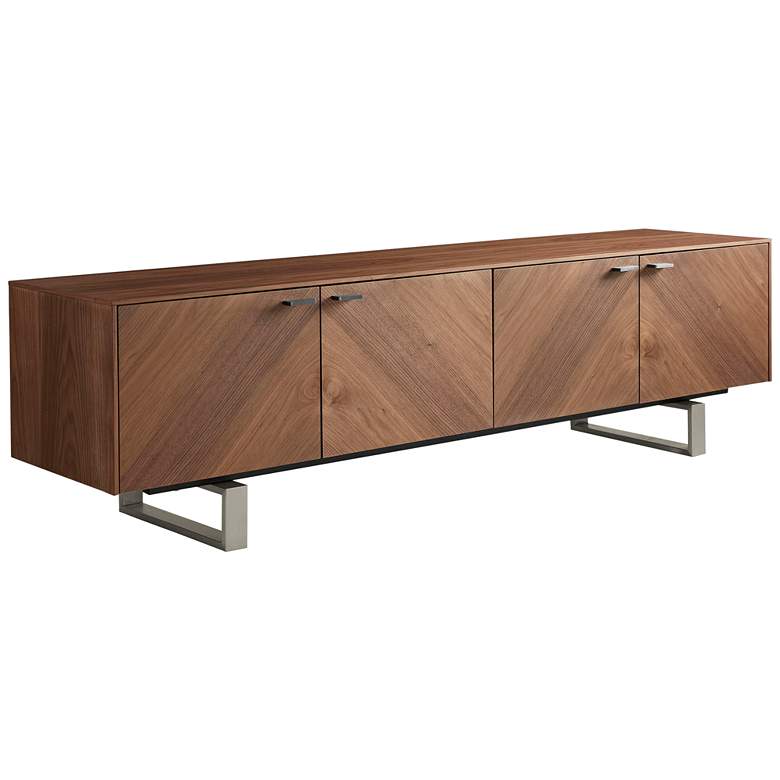 Image 2 Alvarado 70 3/4 inchW American Walnut Wood 4-Door Media Stand