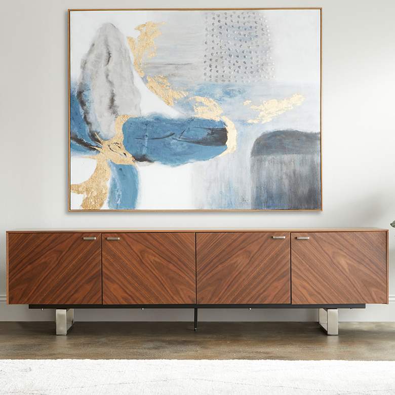 Image 1 Alvarado 70 3/4"W American Walnut Wood 4-Door Media Stand