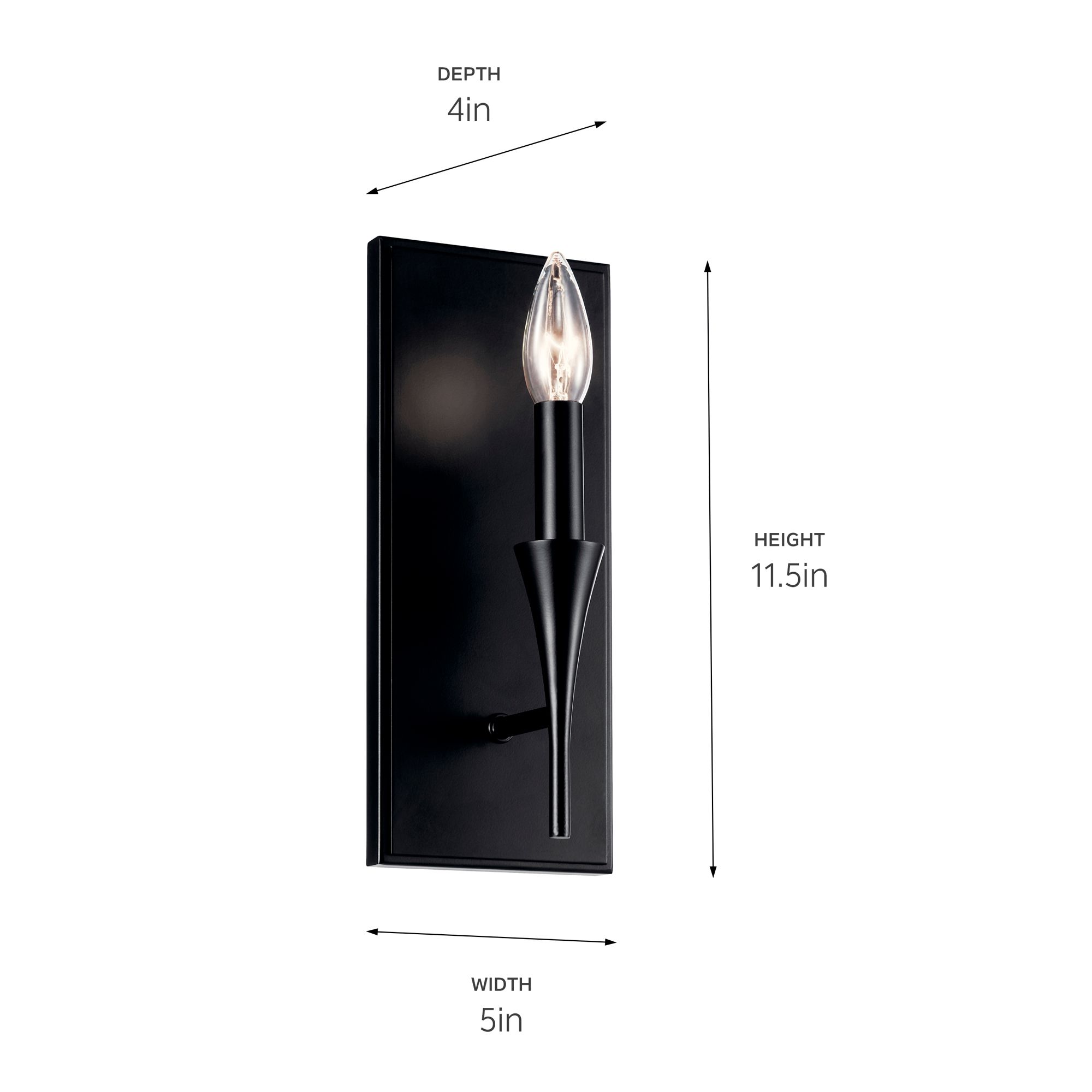 Image 5 Alvaro 11.5 Inch 1 Light Wall Sconce in Black more views
