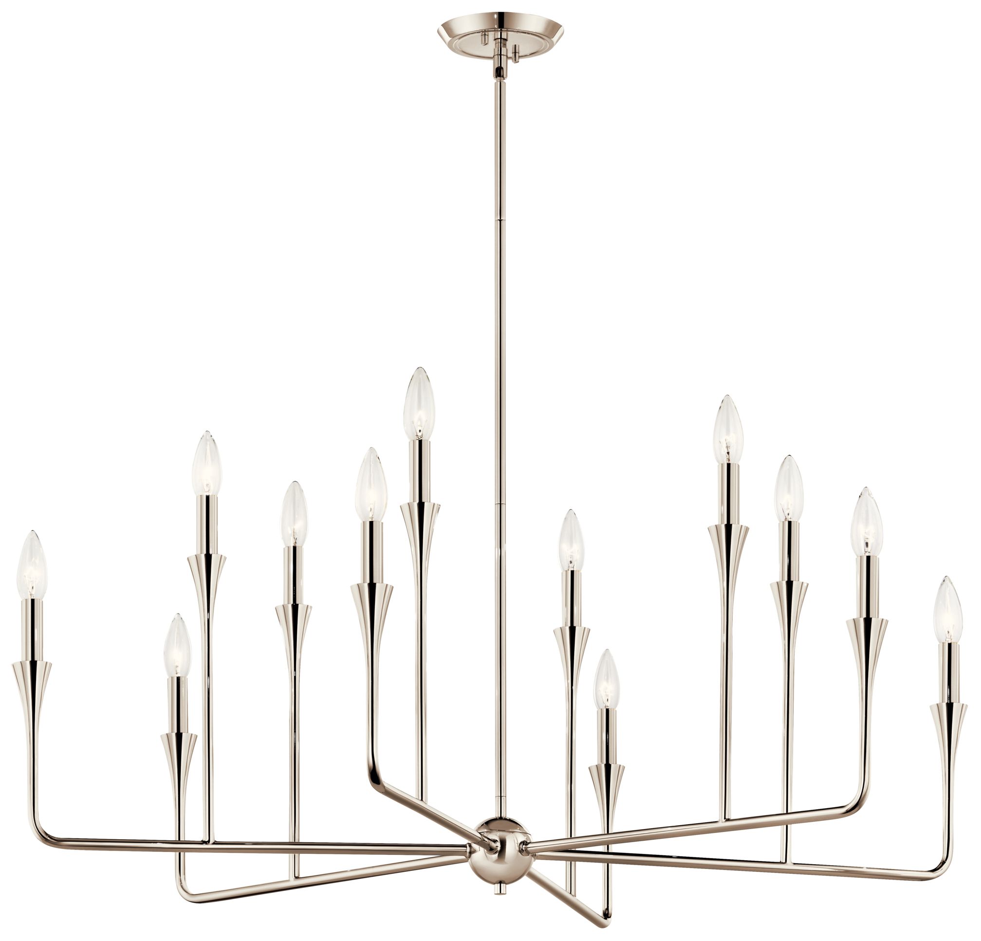 Thumbnail2 of Alvaro 39.75 Inch 12 Light Multi-Tier Chandelier in Polished Nickel