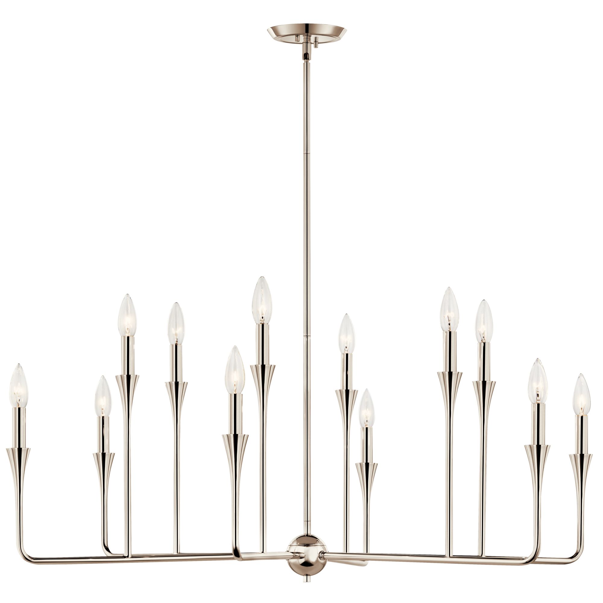 Thumbnail3 of Alvaro 39.75 Inch 12 Light Multi-Tier Chandelier in Polished Nickel more views