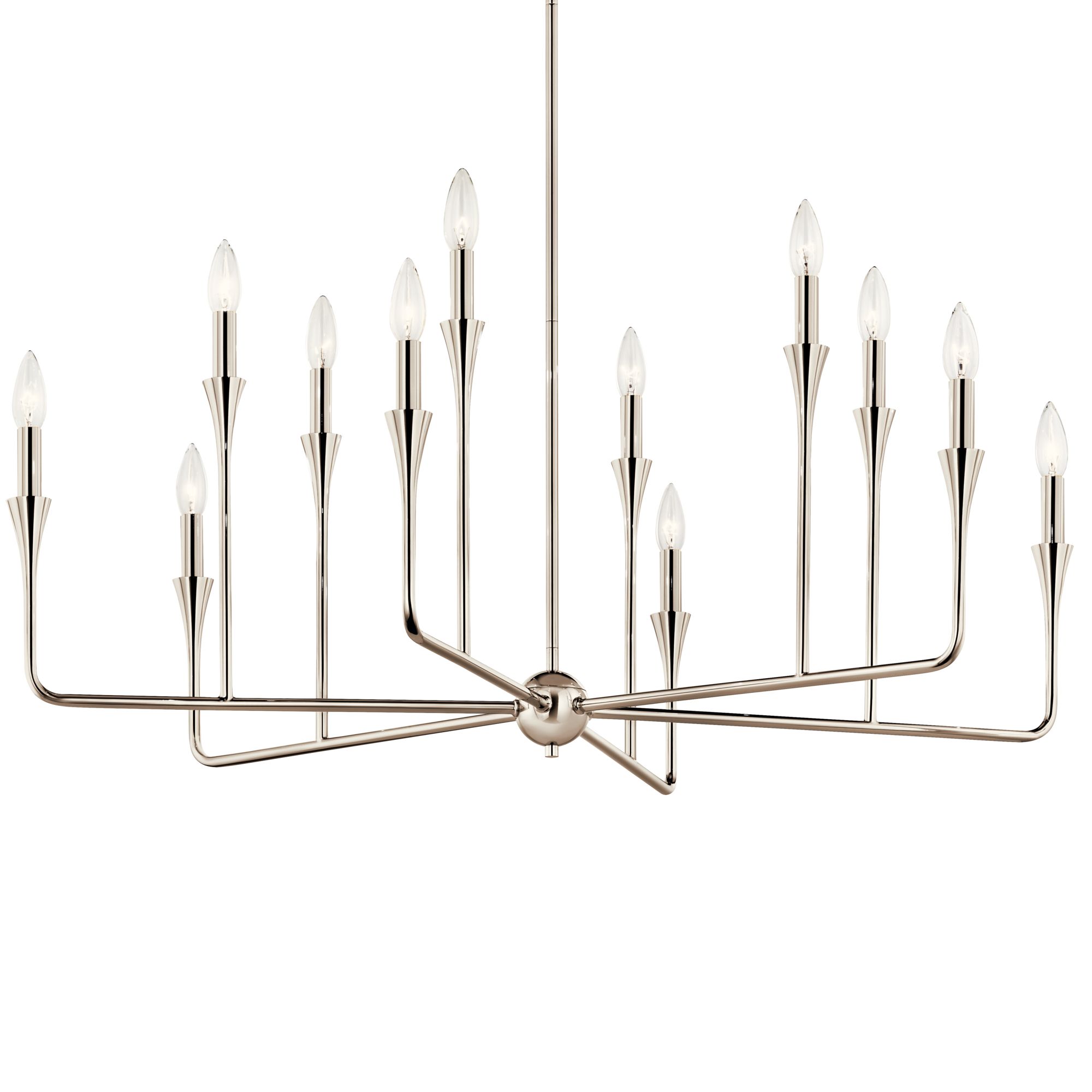 Thumbnail4 of Alvaro 39.75 Inch 12 Light Multi-Tier Chandelier in Polished Nickel more views