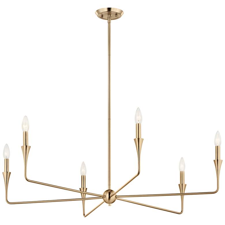 Image 2 Alvaro 40 1/4" Wide Brushed Natural Brass 6-Light Chandelier