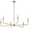 Alvaro 40 1/4" Wide Brushed Natural Brass 6-Light Chandelier