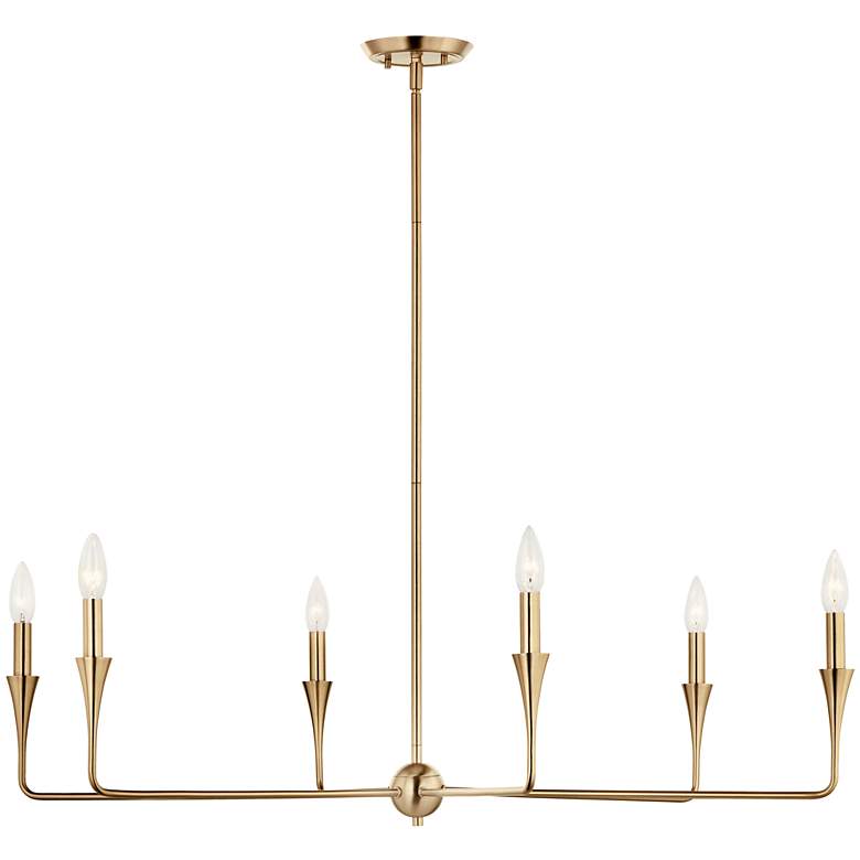 Image 3 Alvaro 40 1/4" Wide Brushed Natural Brass 6-Light Chandelier more views