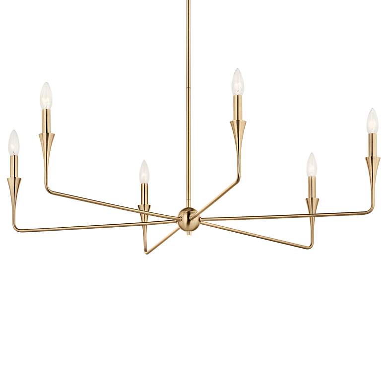 Image 4 Alvaro 40 1/4" Wide Brushed Natural Brass 6-Light Chandelier more views