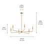 6_Alvaro 40 1/4" Wide Brushed Natural Brass 6-Light Chandelier more views