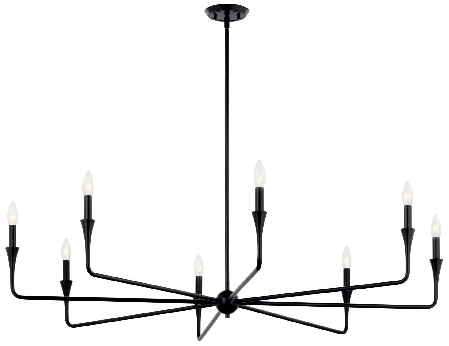 Alvaro 50 Inch 8 Light Chandelier in Black