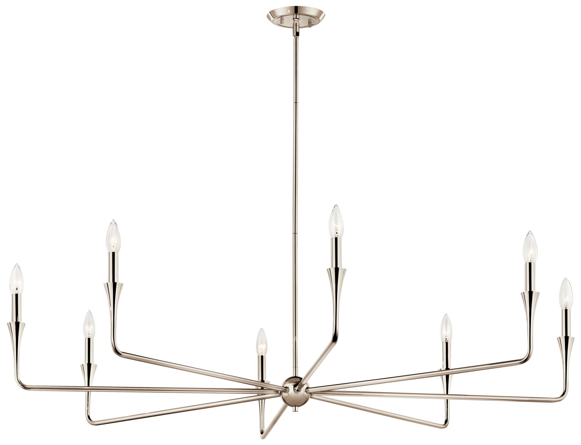 Image 2 Alvaro 50 Inch 8 Light Chandelier in Polished Nickel