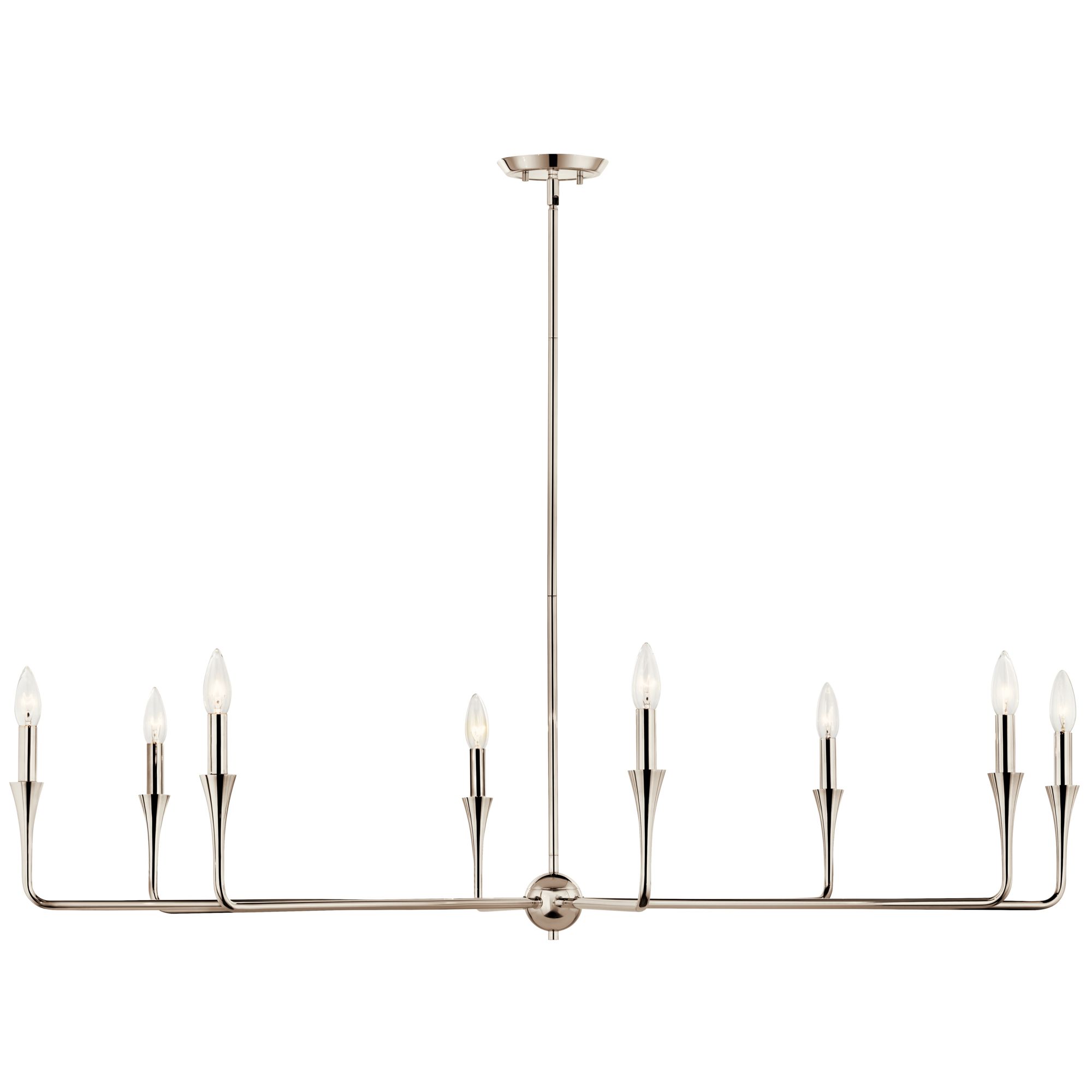 Image 3 Alvaro 50 Inch 8 Light Chandelier in Polished Nickel more views
