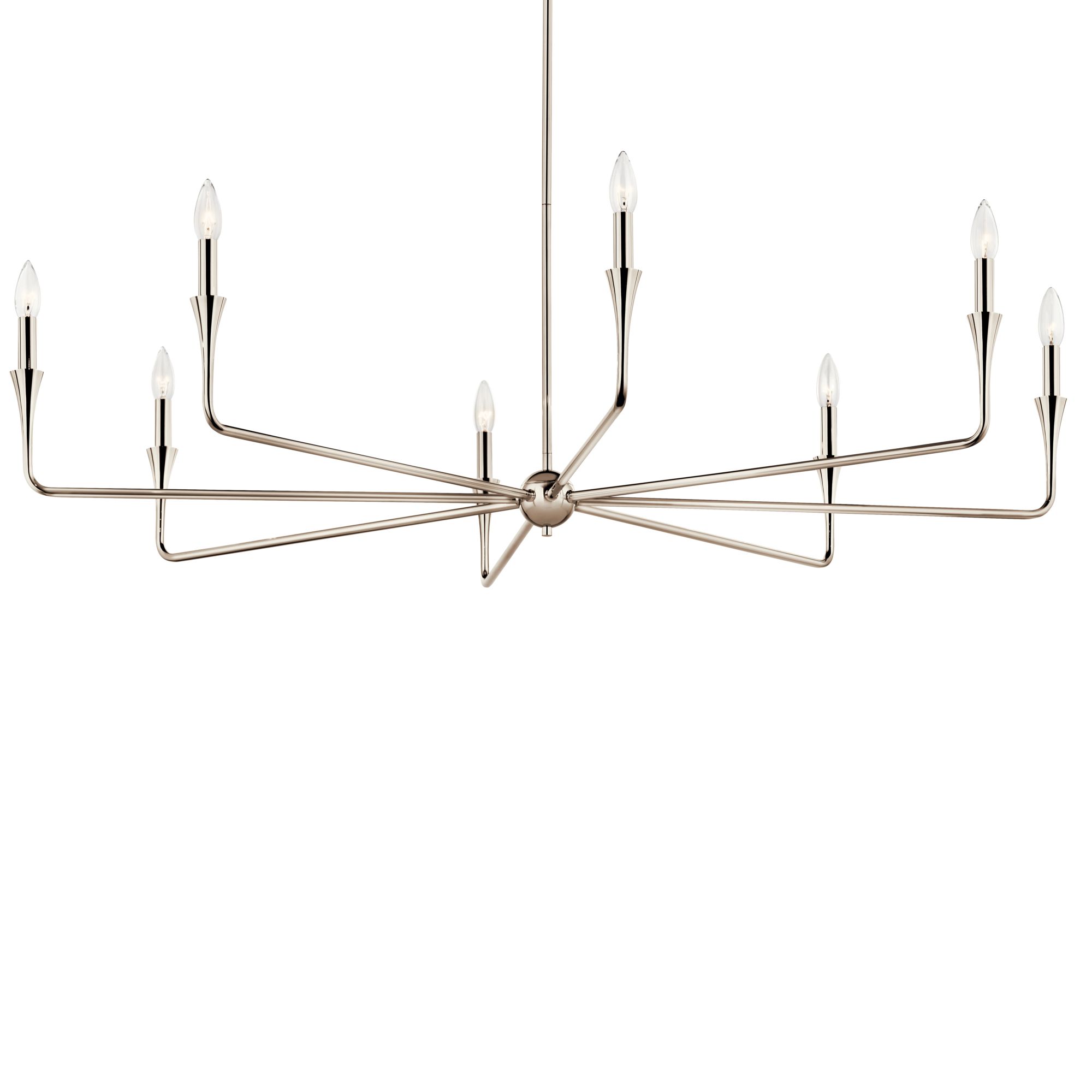 Image 4 Alvaro 50 Inch 8 Light Chandelier in Polished Nickel more views