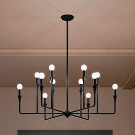 Image1 of Alvaro Black Chandelier 12Lt