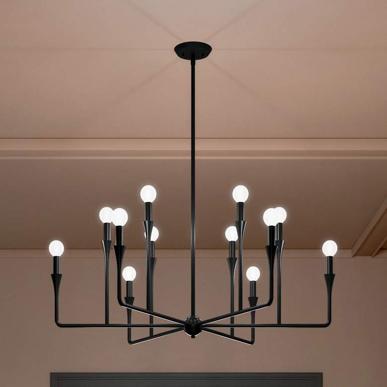 Image 1 Alvaro Black Chandelier 12Lt