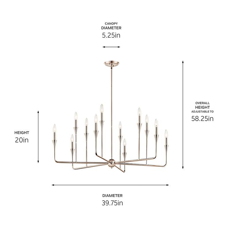 Image 6 Alvaro Polished Nickel Chandelier 12Lt more views