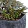 Alverio Green Succulent 12"W Faux Plant in Concrete Planter