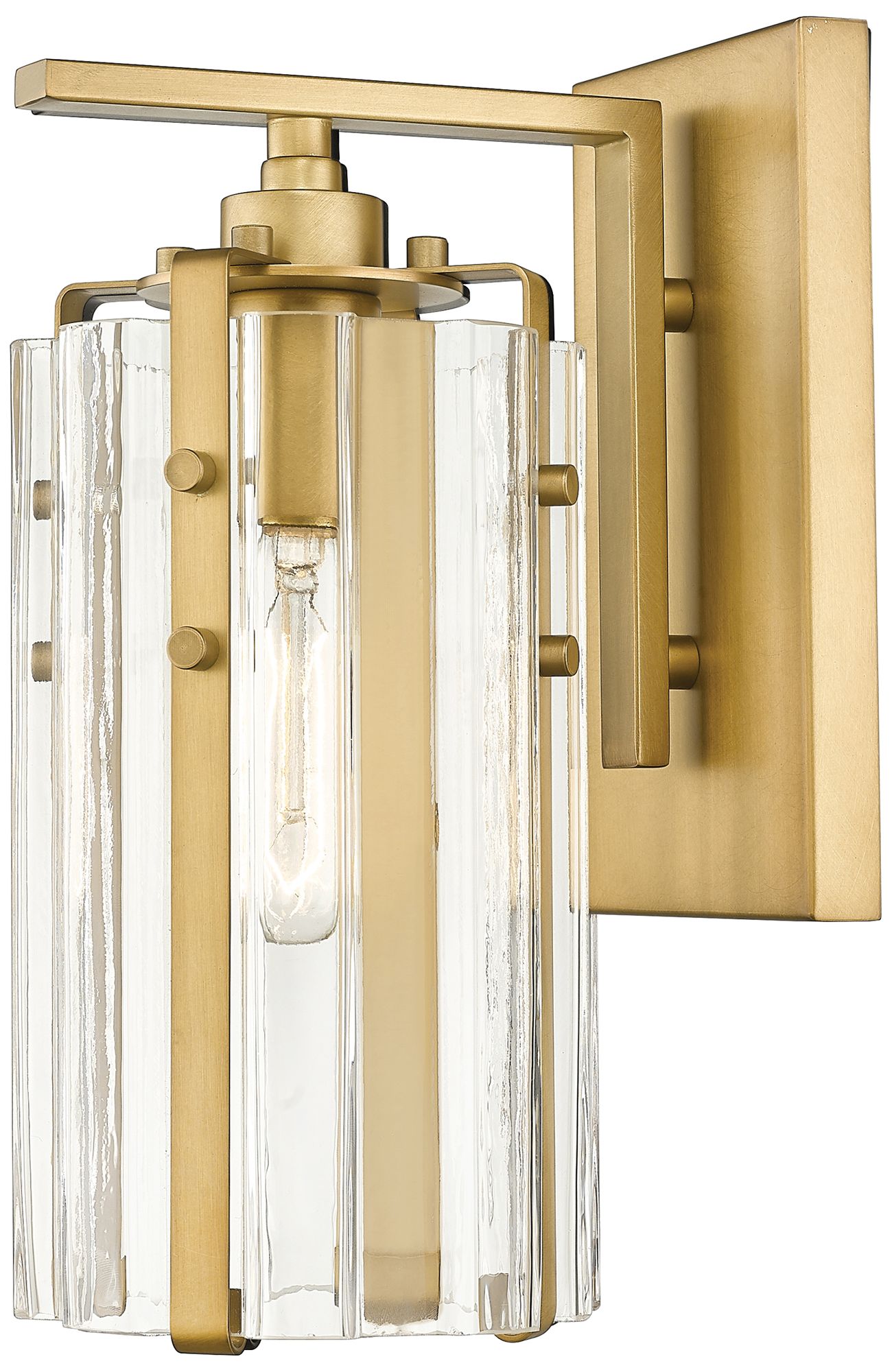 Alverton 12 1/2" High Rubbed Brass Wall Sconce