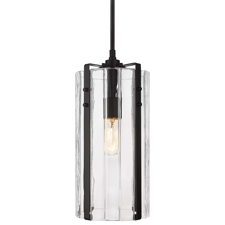 Image 1 Alverton 8" Wide Matte Black Mini Pendant