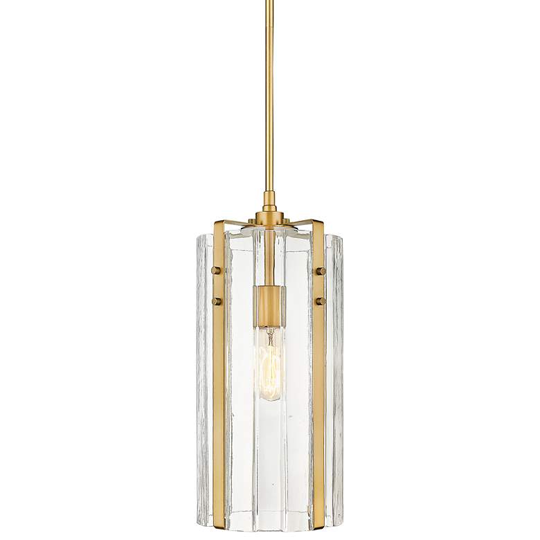 Image 1 Alverton 8" Wide Rubbed Brass Mini Pendant